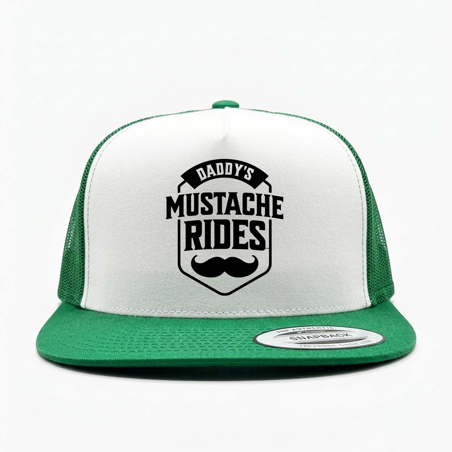Daddy's Mustache Rides White Classic Trucker Hat
