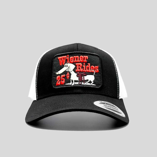 Wiener Rides 25 Cents Black Curved Brim Trucker Hat