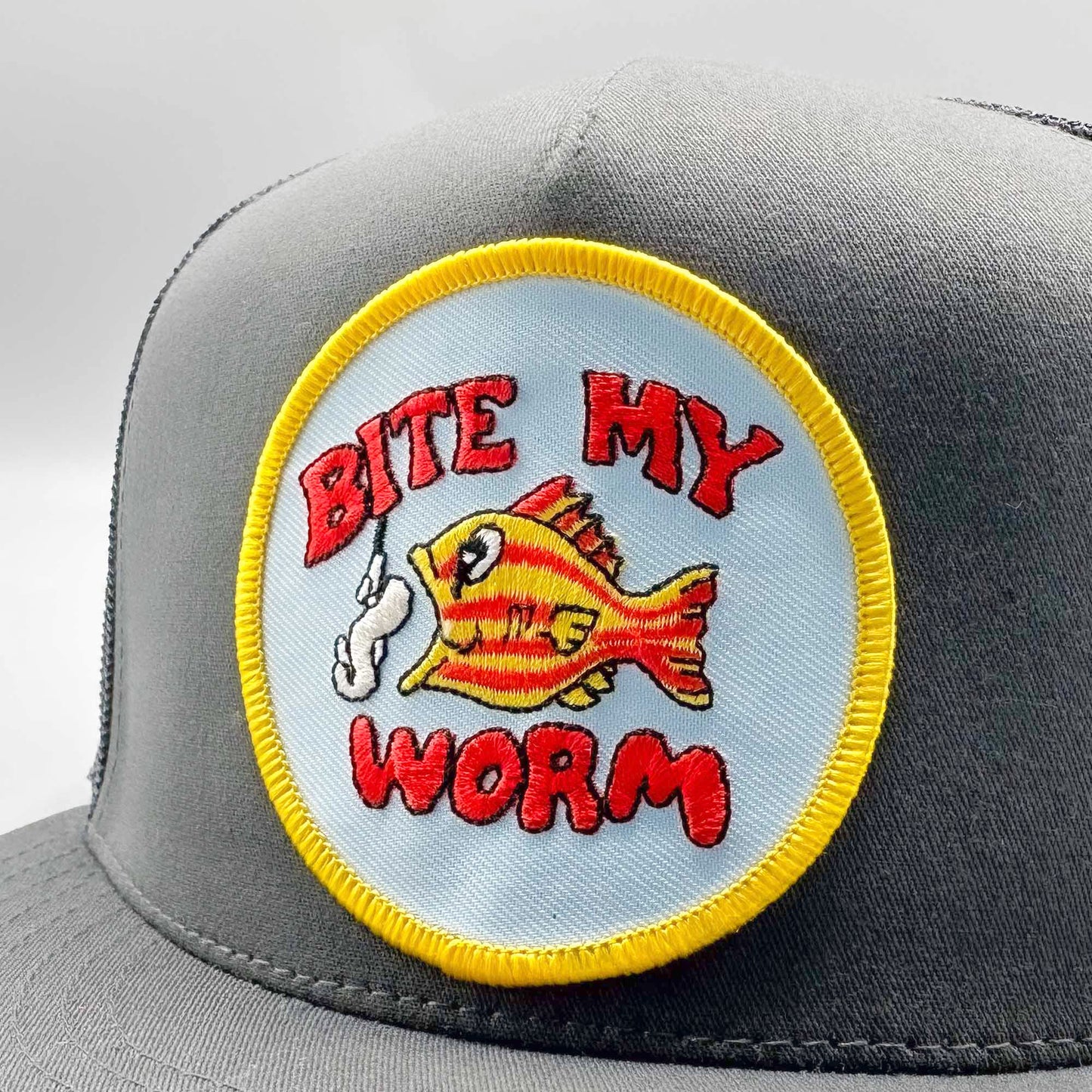 Bite My Worm Funny Fishing Trucker Hat
