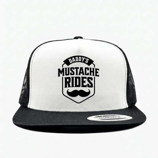 Daddy's Mustache Rides White Classic Trucker Hat