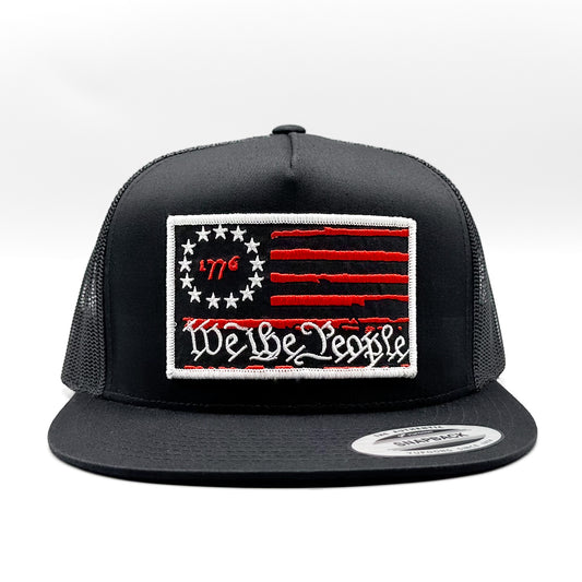 We the People Patriotic American Flag Trucker Hat