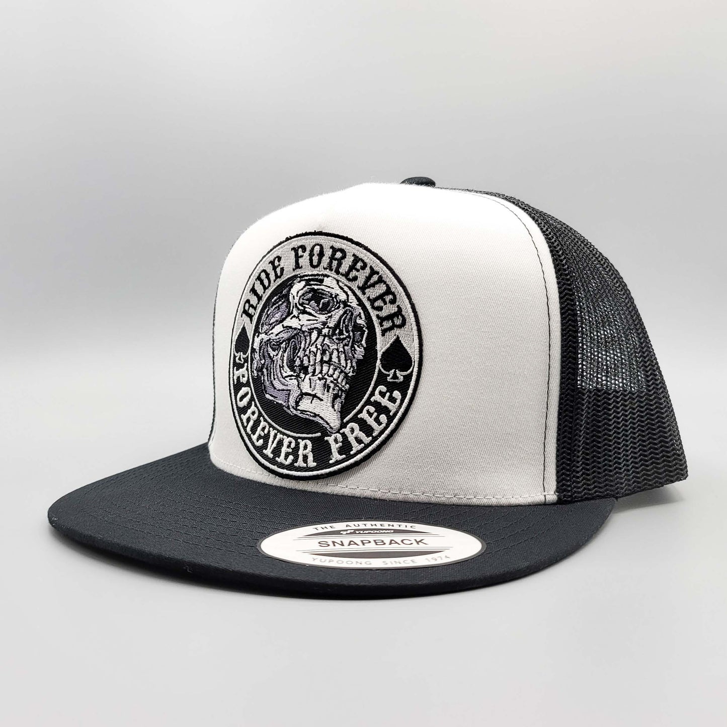 Ride Forever, Forever Free Motorcycle Trucker Hat