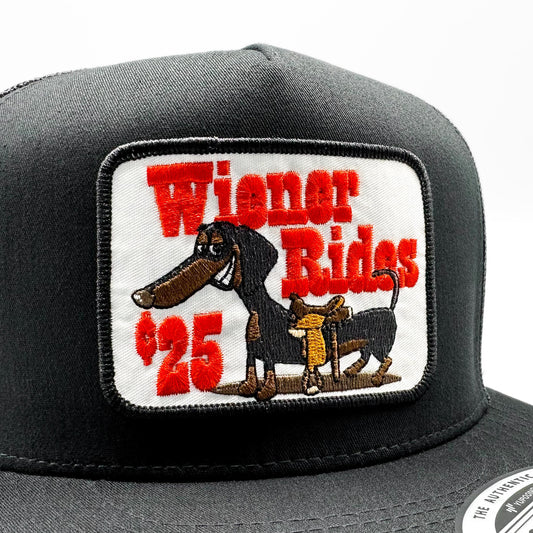 Wiener Rides 25 Cents Funny Patch Trucker Hat