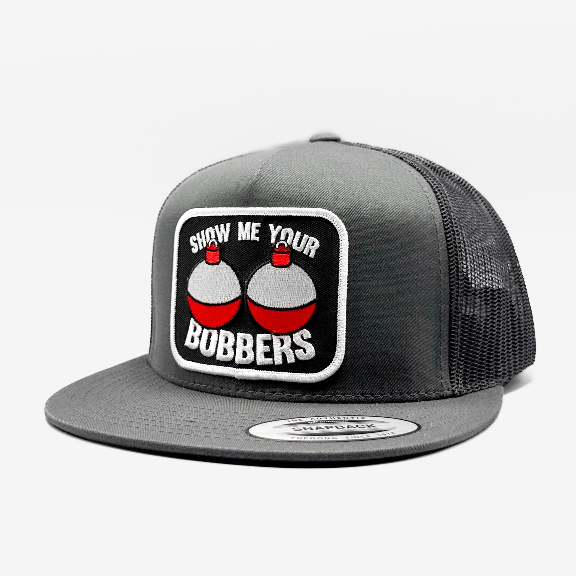 Show Me Your Bobbers Funny Fishing Trucker Hat, Gray Yupoong 6006 – Vintage  Truckers
