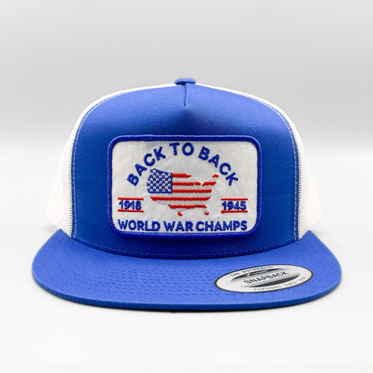 Back to Back World War Champs Patriotic Military Veterans Trucker