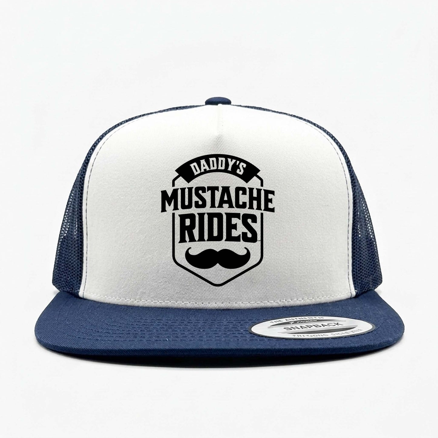 Daddy's Mustache Rides White Classic Trucker Hat