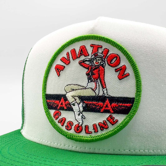 Aviation Gasoline Retro Pinup Trucker Hat