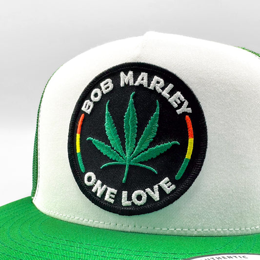 Bob Marley One Love Marijuana 420 Trucker Hat
