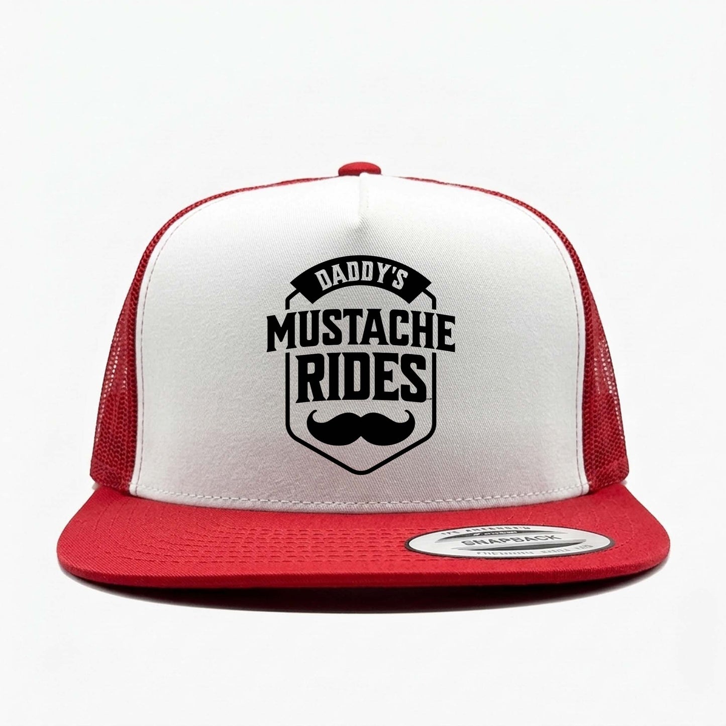 Daddy's Mustache Rides White Classic Trucker Hat