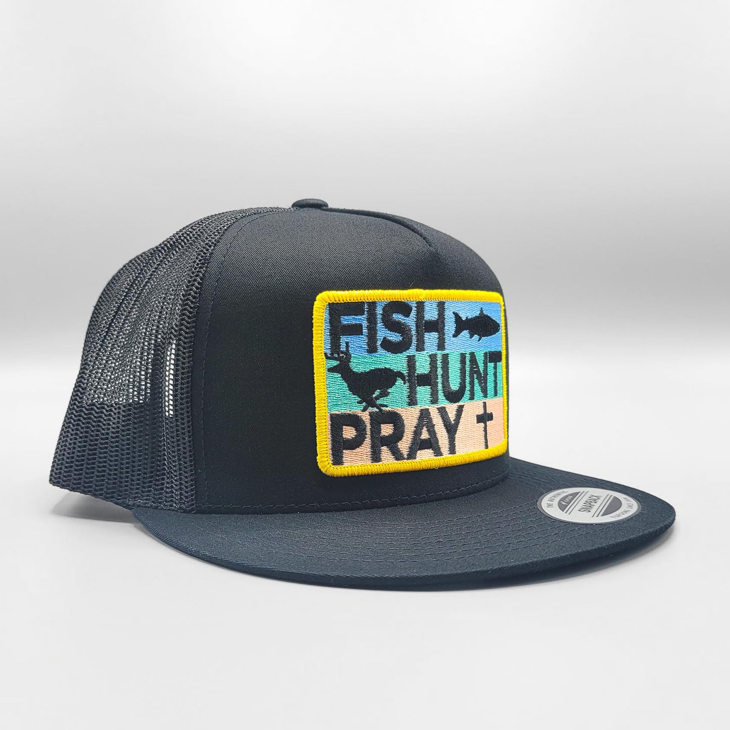 Fish Hunt Pray Christian Trucker Hat, Bass Fishing, Deer Hunting Patch –  Vintage Truckers