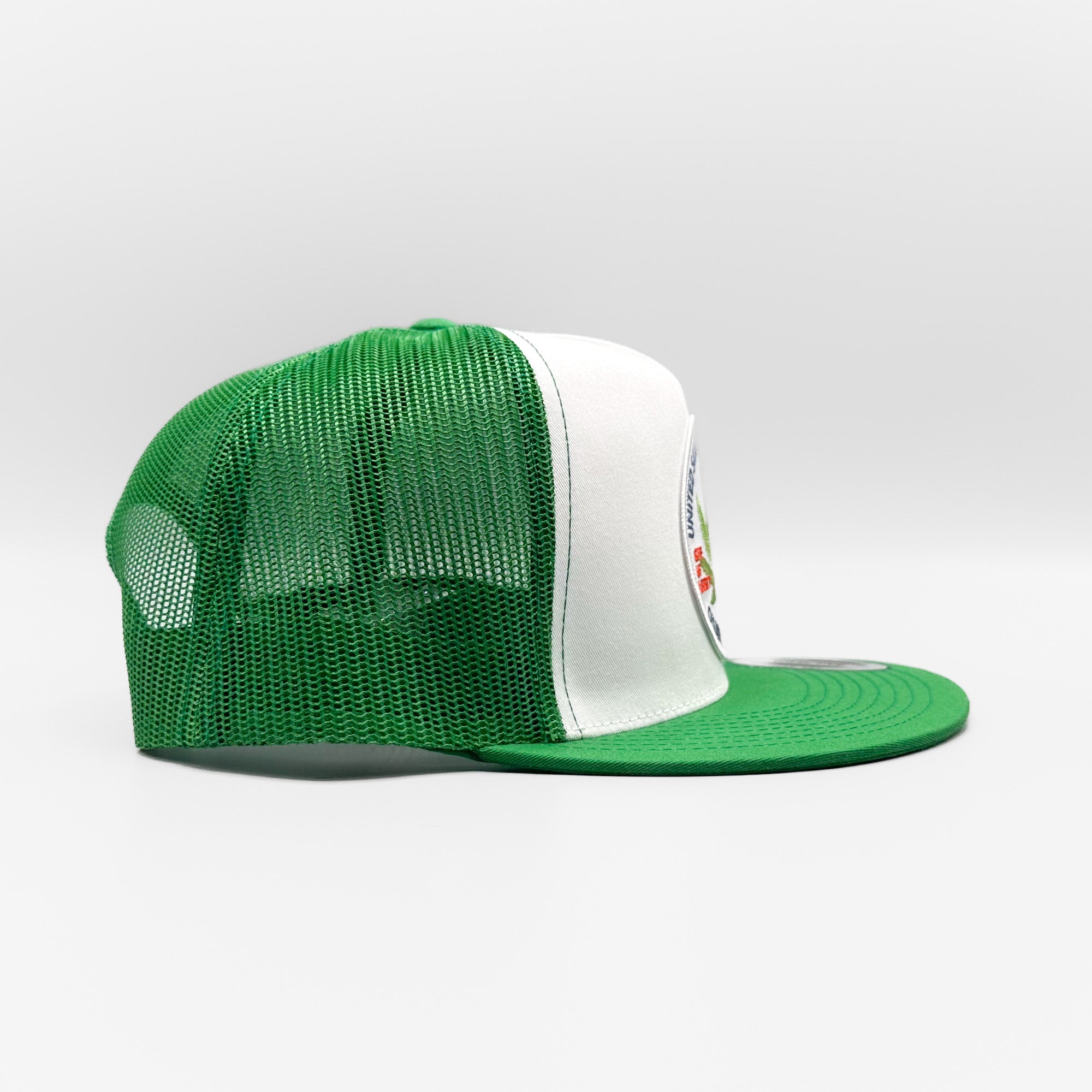 Green and cheap white trucker hat