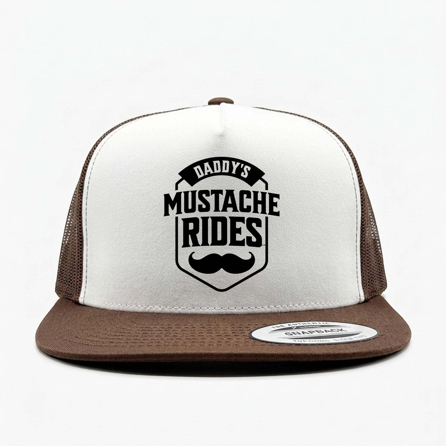 Daddy's Mustache Rides White Classic Trucker Hat