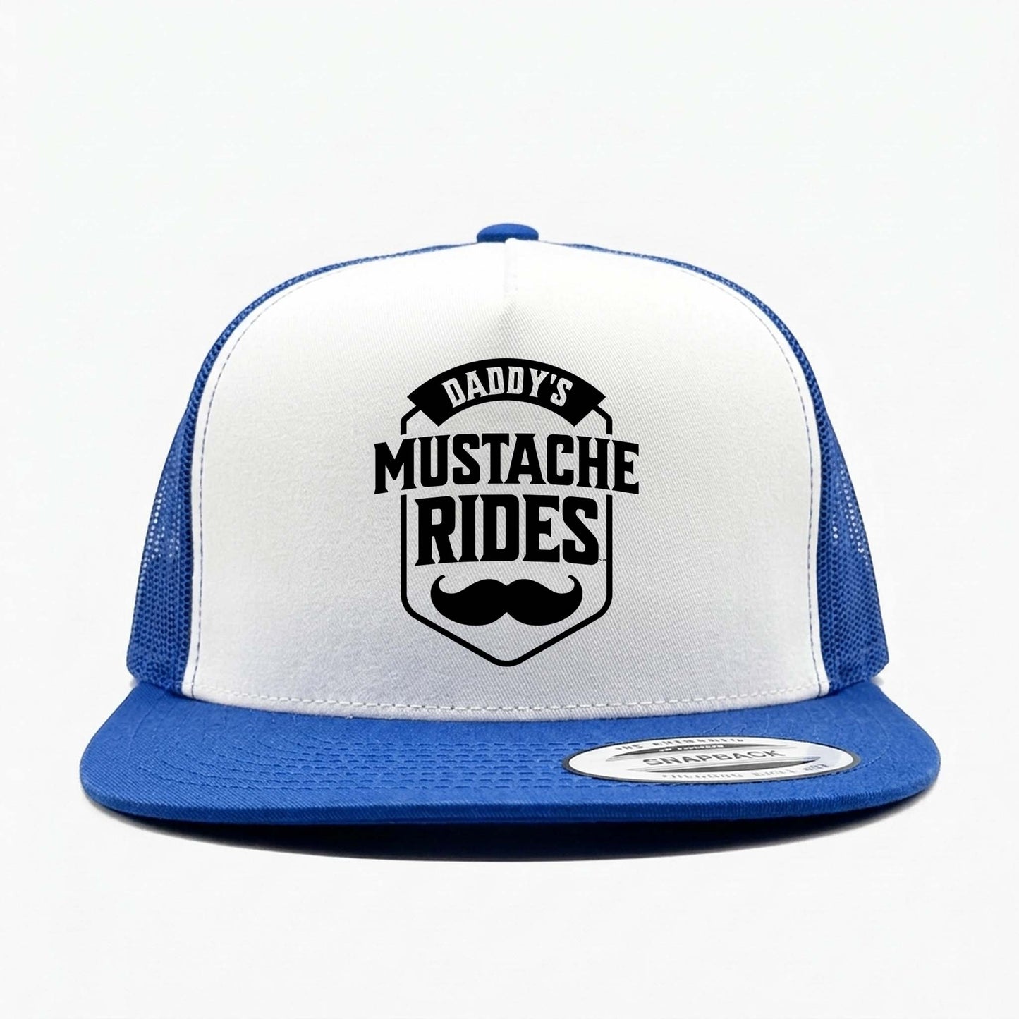 Daddy's Mustache Rides White Classic Trucker Hat