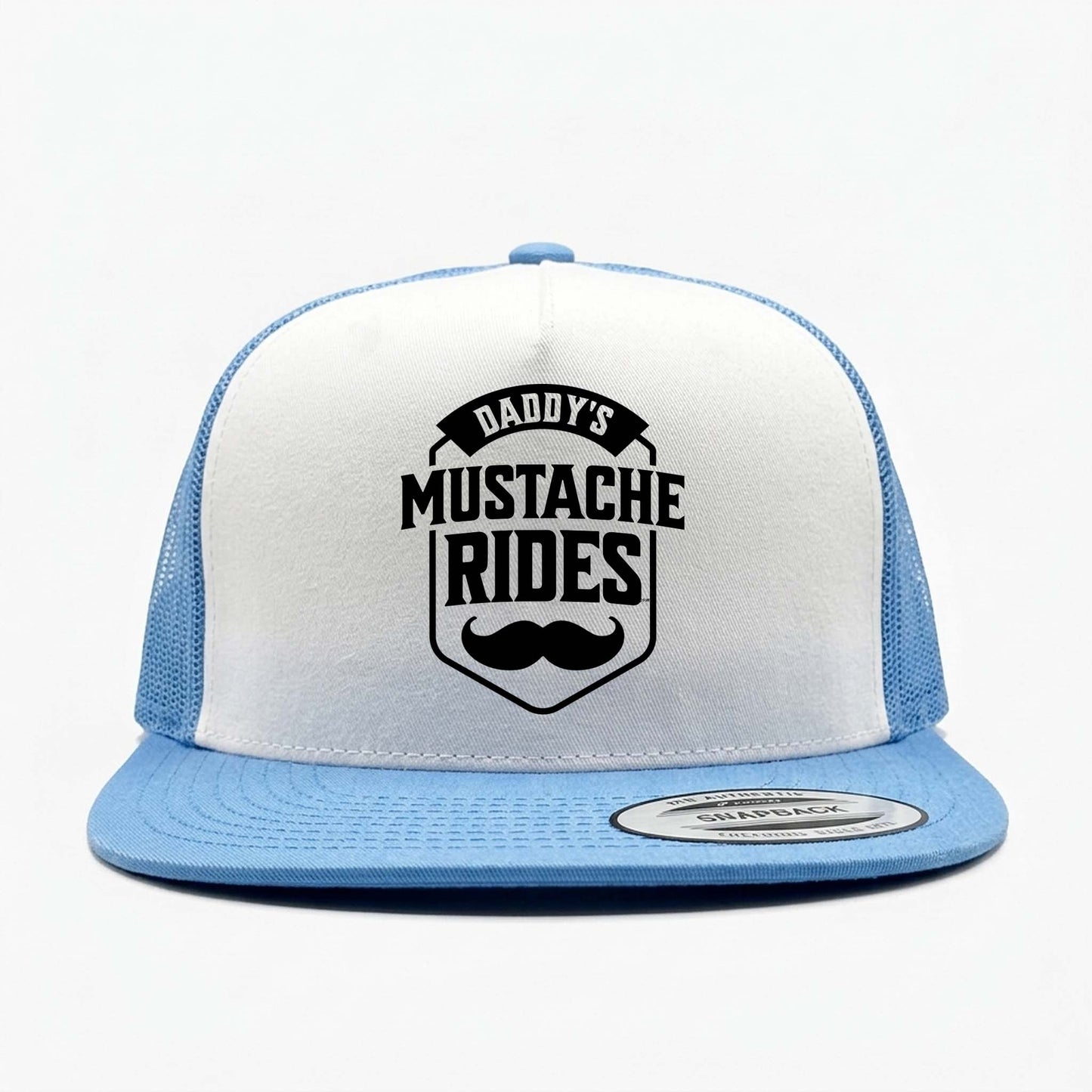 Daddy's Mustache Rides White Classic Trucker Hat