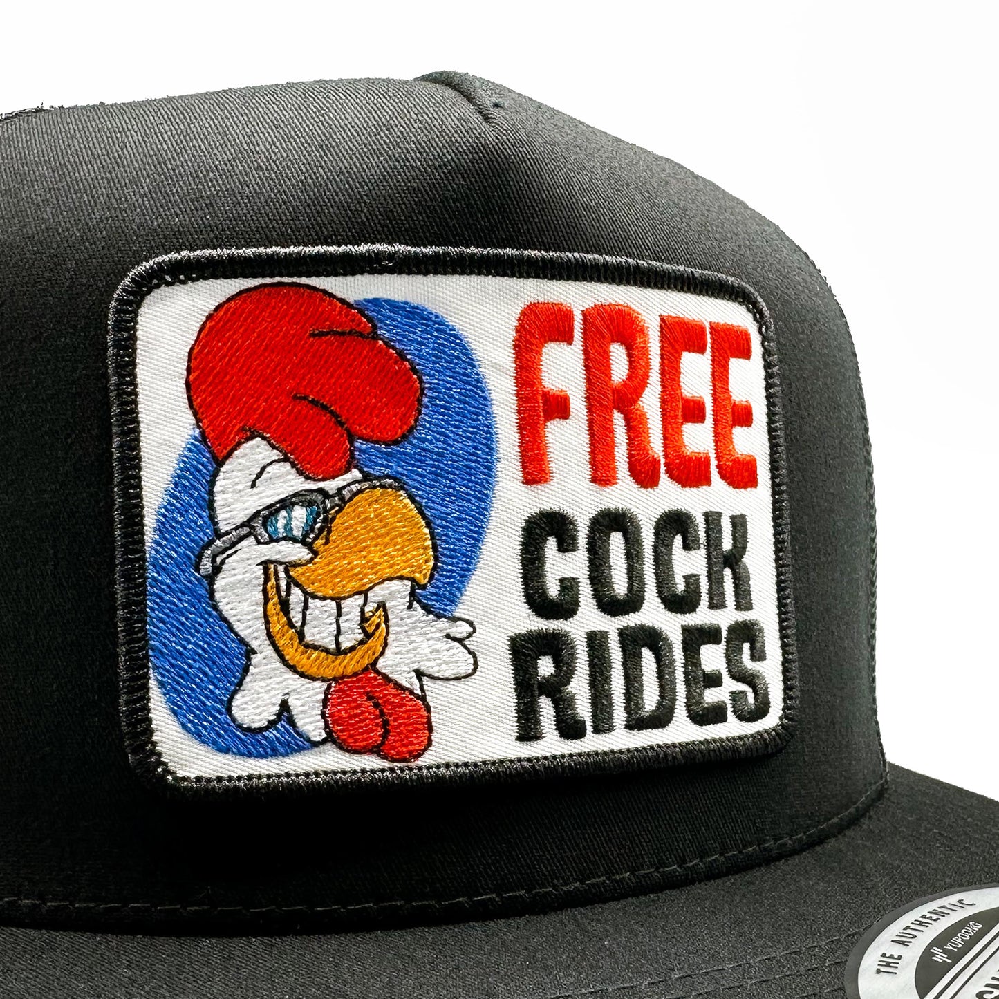 Free Cock Rides Funny Retro Trucker Hat