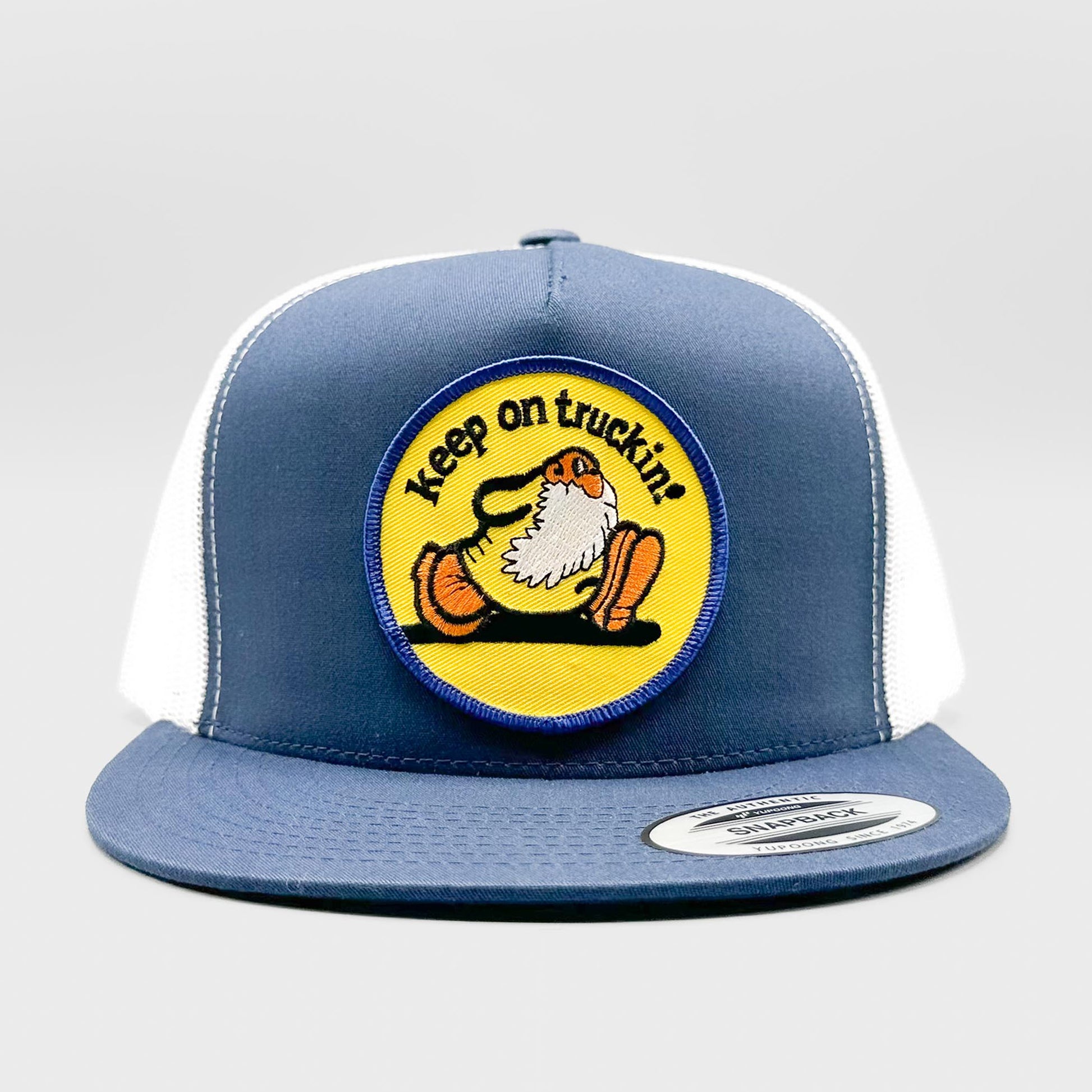 Keep On Truckin' Trucker Hat, Retro Motivational Patch On Yupoong 6006
