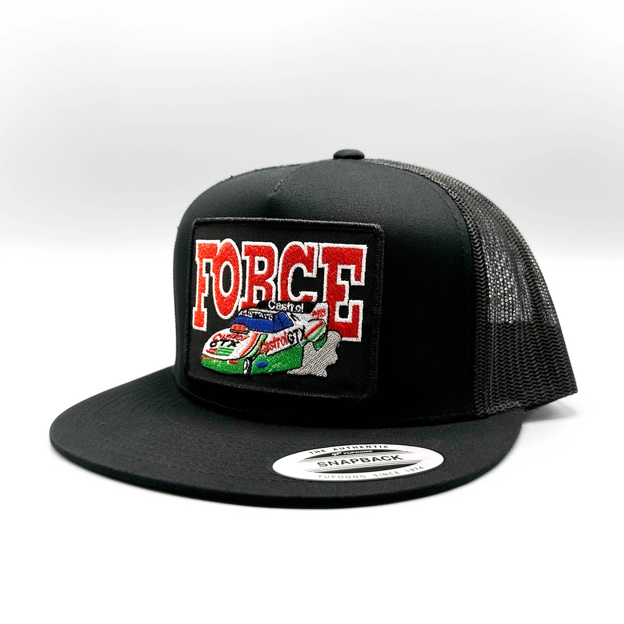 John Force Drag Racing Hat, Retro NHRA Funny Car Patch on Yupoong