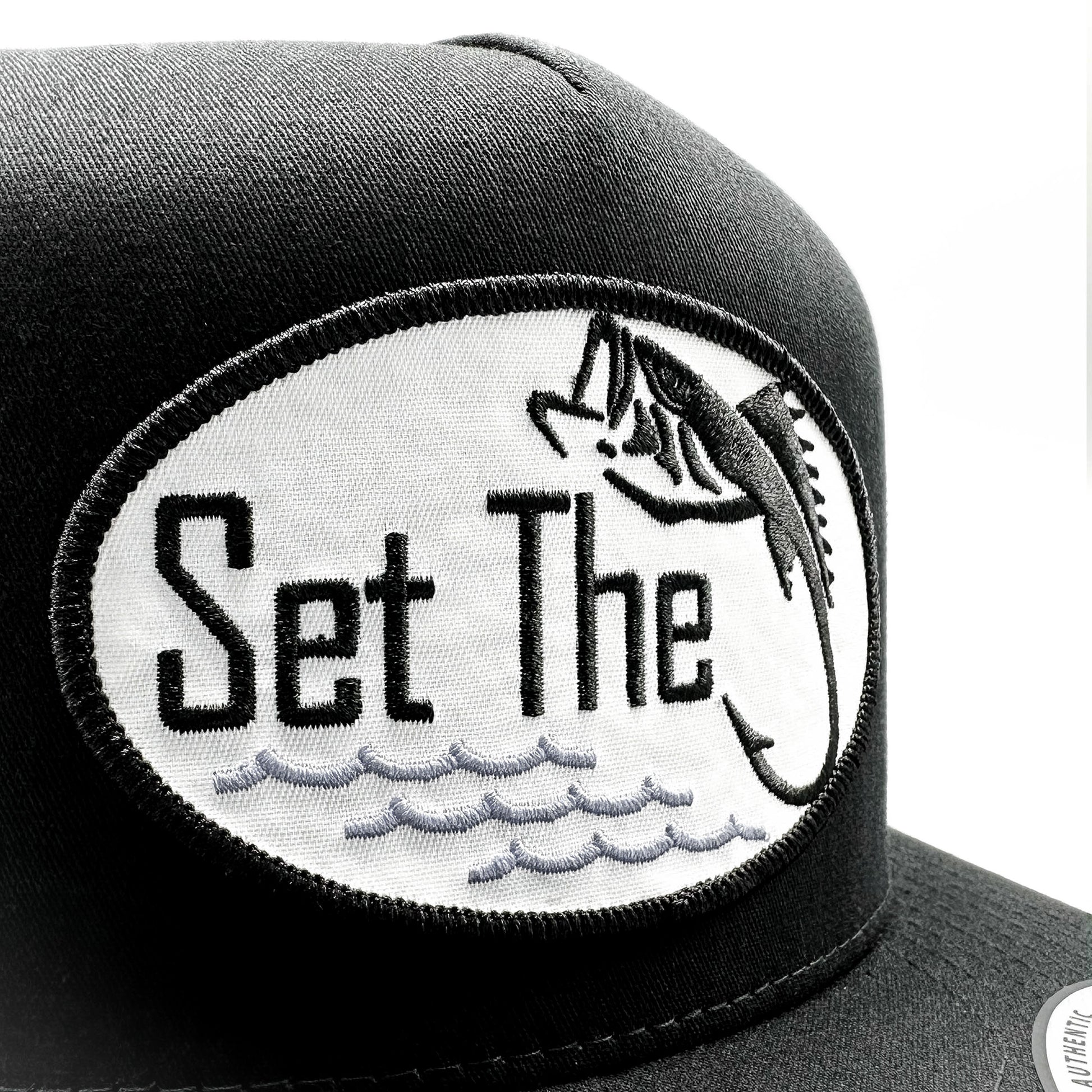 Set The Hook Fishing Hat, Bass Fishing Patch On Yupoong 6006 Trucker Hat