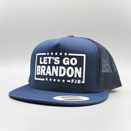 Let's Go Brandon Hat, LGB FJB Funny Joe Biden Republican Trucker Hat (Navy)