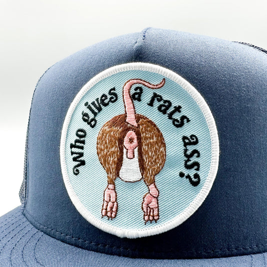Who Gives a Rat's Ass Funny Trucker Hat