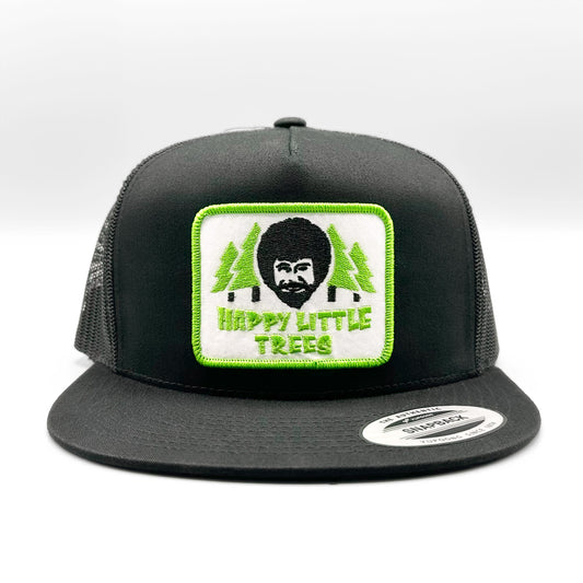 Bob Ross Happy Little Trees Retro 80s Trucker